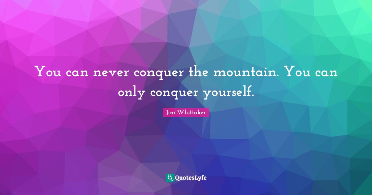 You can never conquer the mountain. You can only conquer yourself.