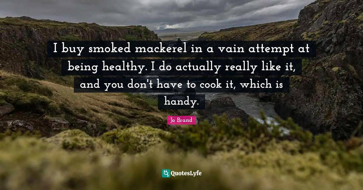 I buy smoked mackerel in a vain attempt at being healthy. I do actually really like it, and you don't have to cook it, which is handy.