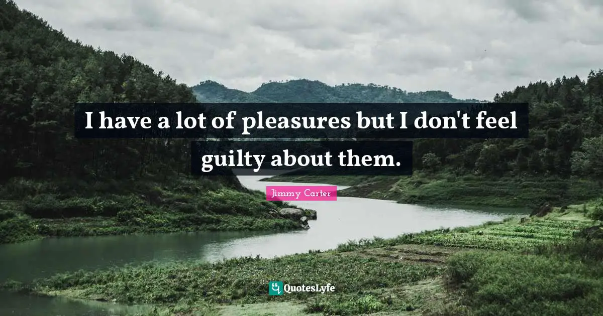 I have a lot of pleasures but I don't feel guilty about them.