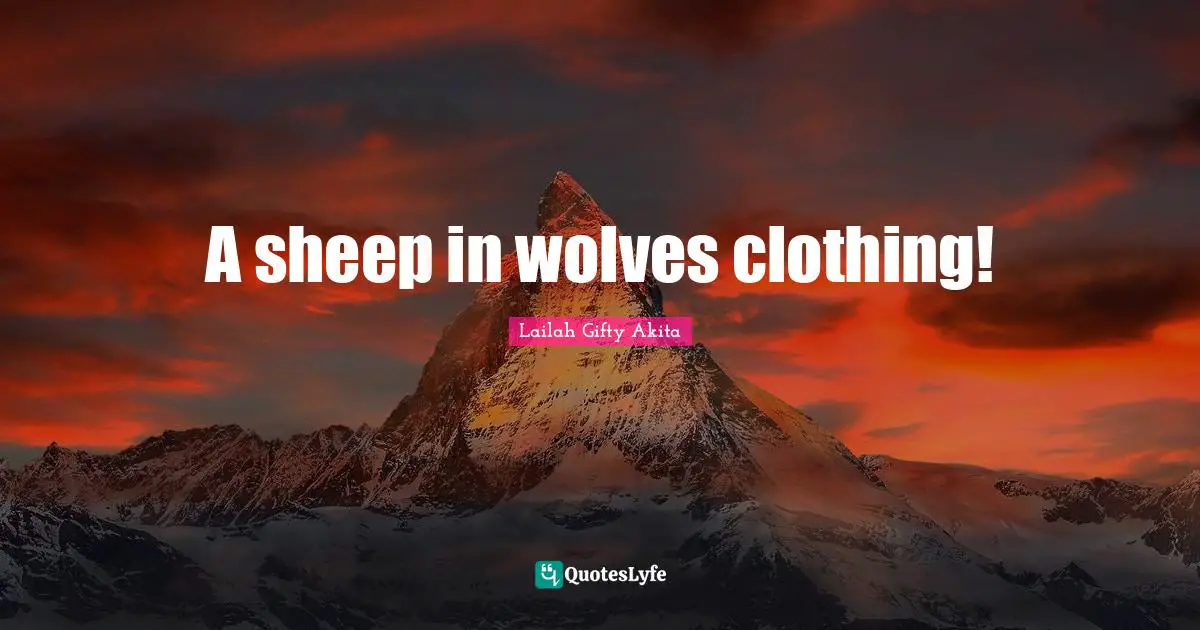 Wise Sayings Quotes: "A sheep in wolves clothing!"
