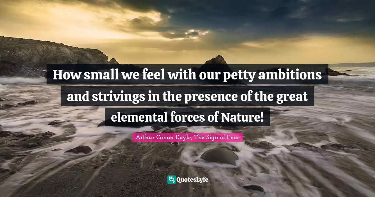 How small we feel with our petty ambitions and strivings in the presence of the great elemental forces of Nature!