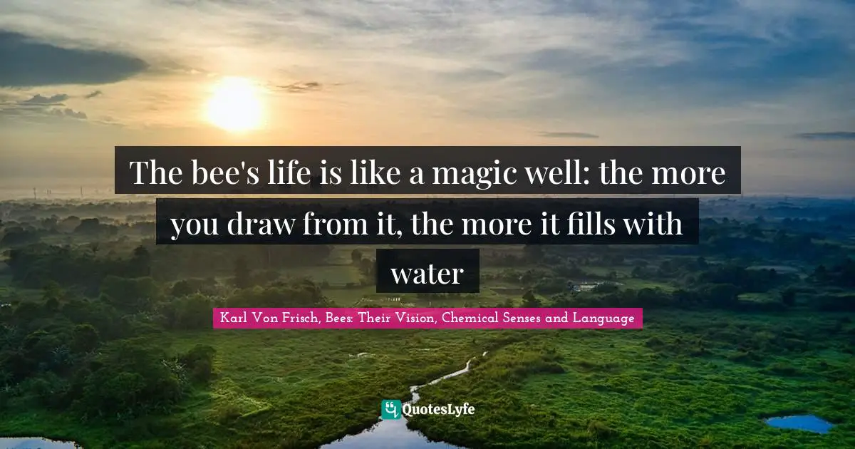 The bee's life is like a magic well: the more you draw from it, the more it fills with water