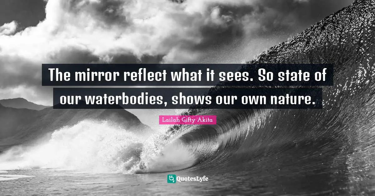 Reflect Quotes: "The mirror reflect what it sees. So state of our waterbodies, shows our own nature."