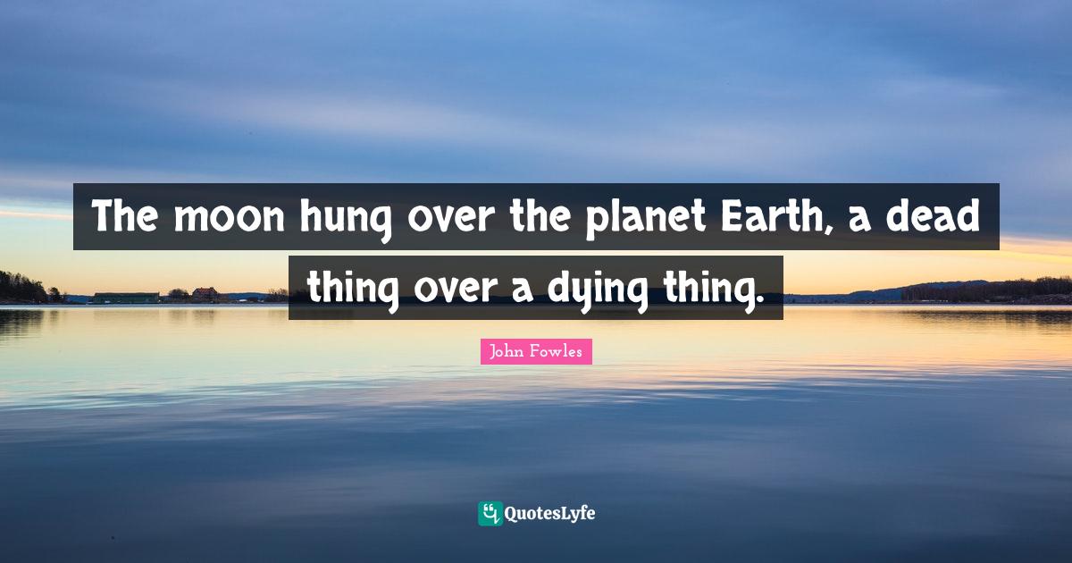 The moon hung over the Earth, a dead thing over a dying thing