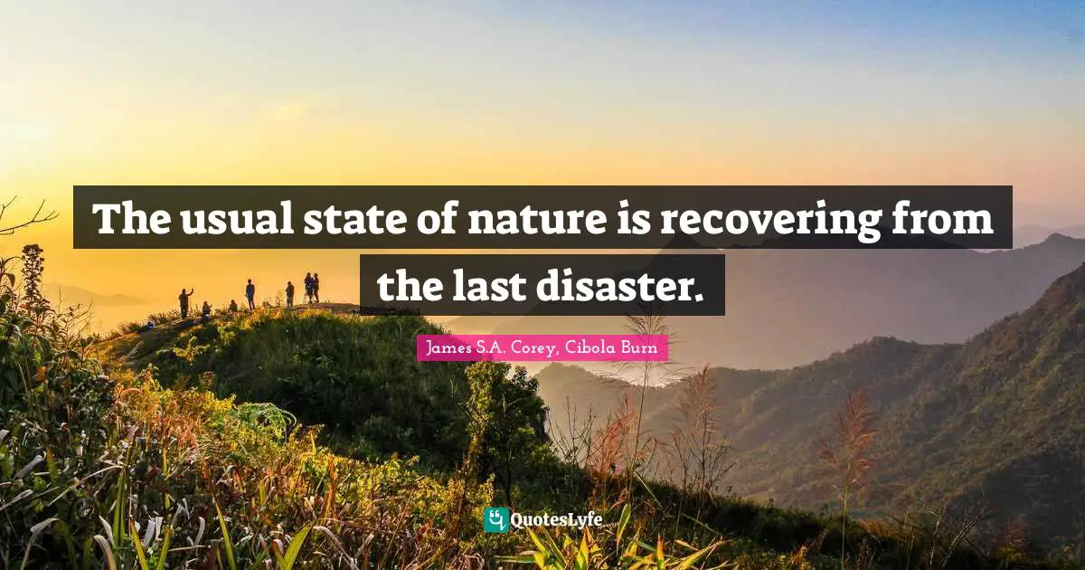 The usual state of nature is recovering from the last disaster.