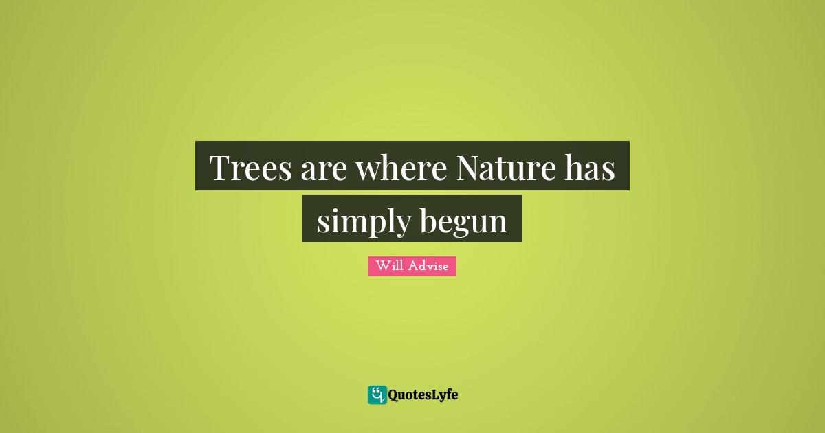 Trees are where Nature has simply begun