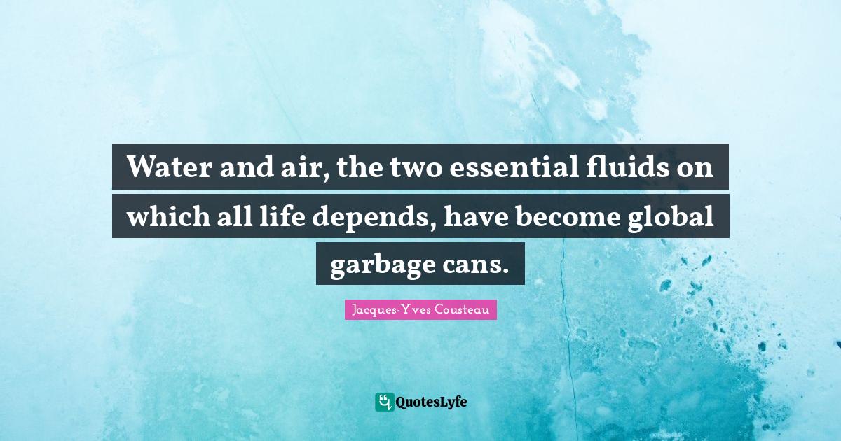 Water and air, the two essential fluids on which all life depends, hav