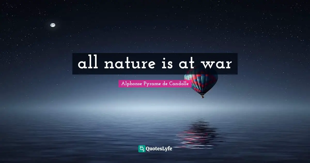 all nature is at war