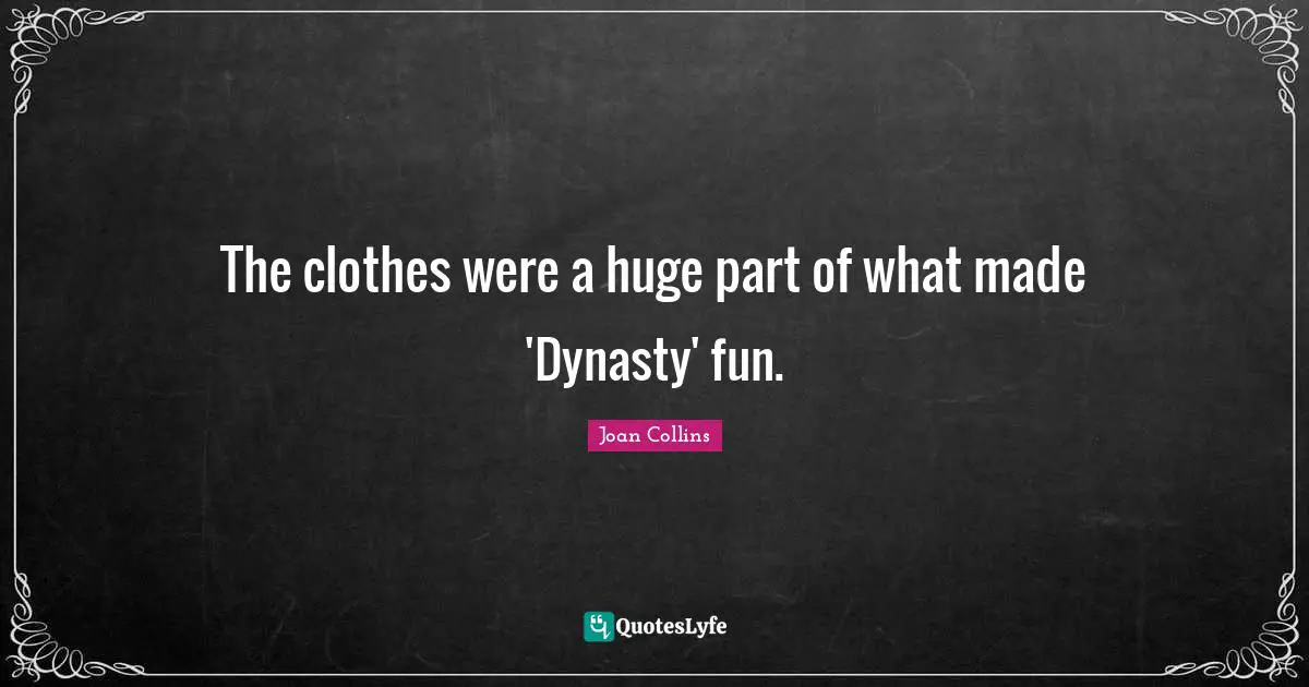 The clothes were a huge part of what made 'Dynasty' fun.