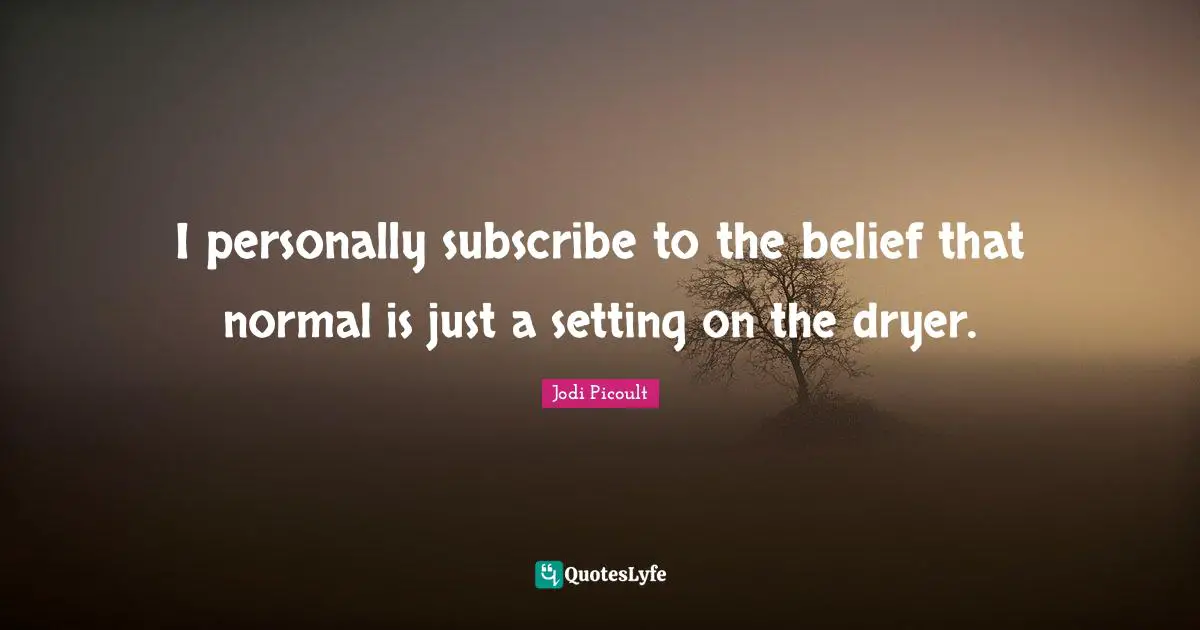 I personally subscribe to the belief that normal is just a setting on the dryer.