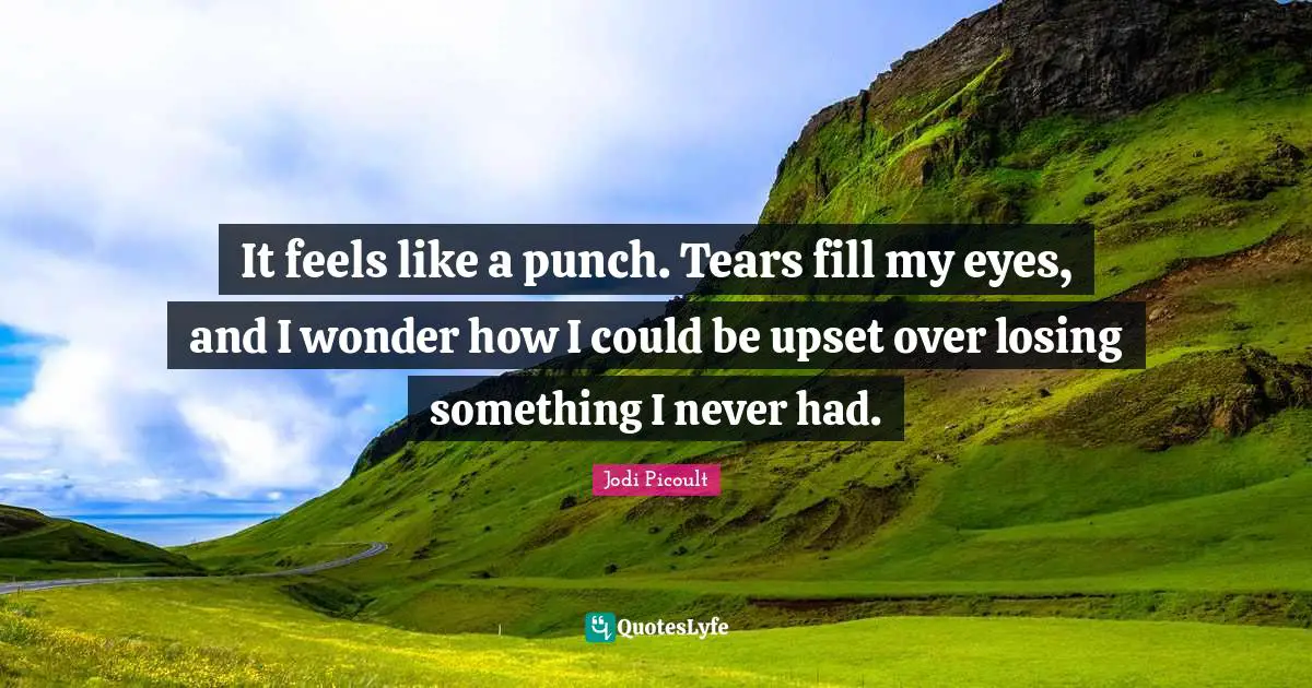 It feels like a punch. Tears fill my eyes, and I wonder how I could be upset over losing something I never had.