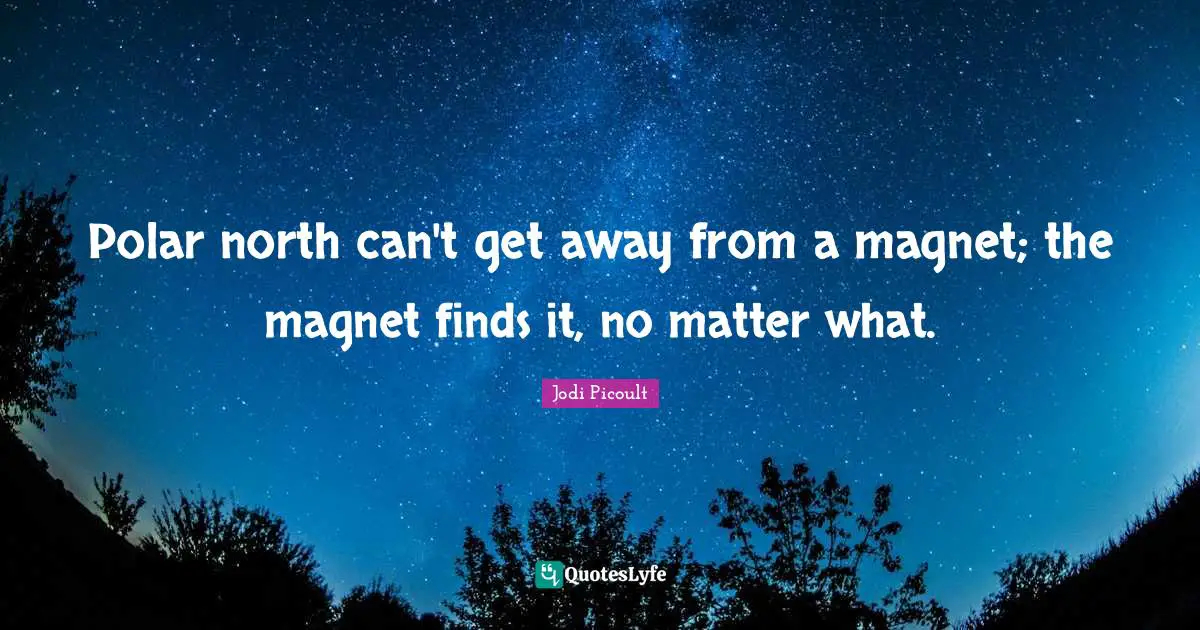 Polar north can't get away from a magnet; the magnet finds it, no matter what.