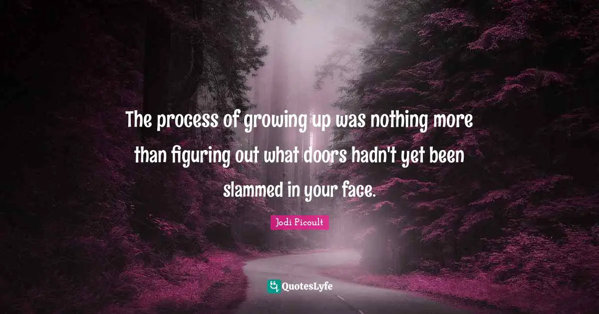 The process of growing up was nothing more than figuring out what doors hadn't yet been slammed in your face.