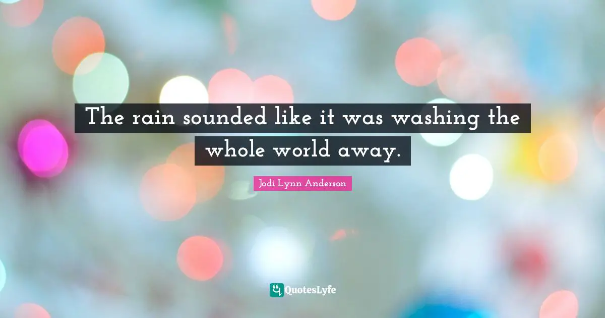 The rain sounded like it was washing the whole world away.