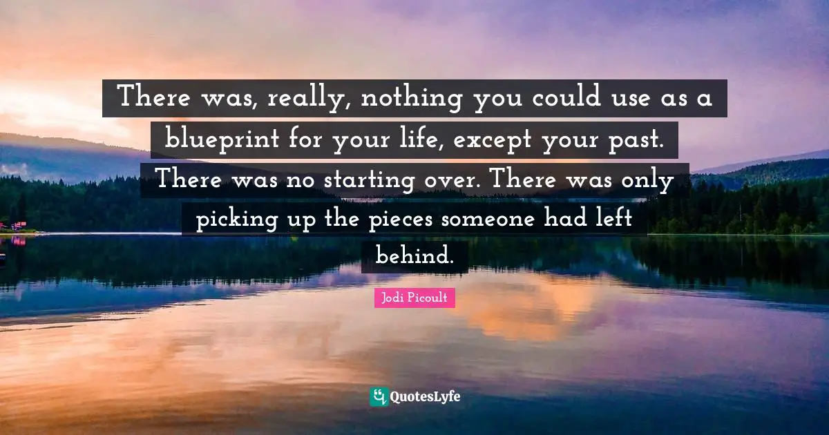 There was, really, nothing you could use as a blueprint for your life, except your past. There was no starting over. There was only picking up the pieces someone had left behind.