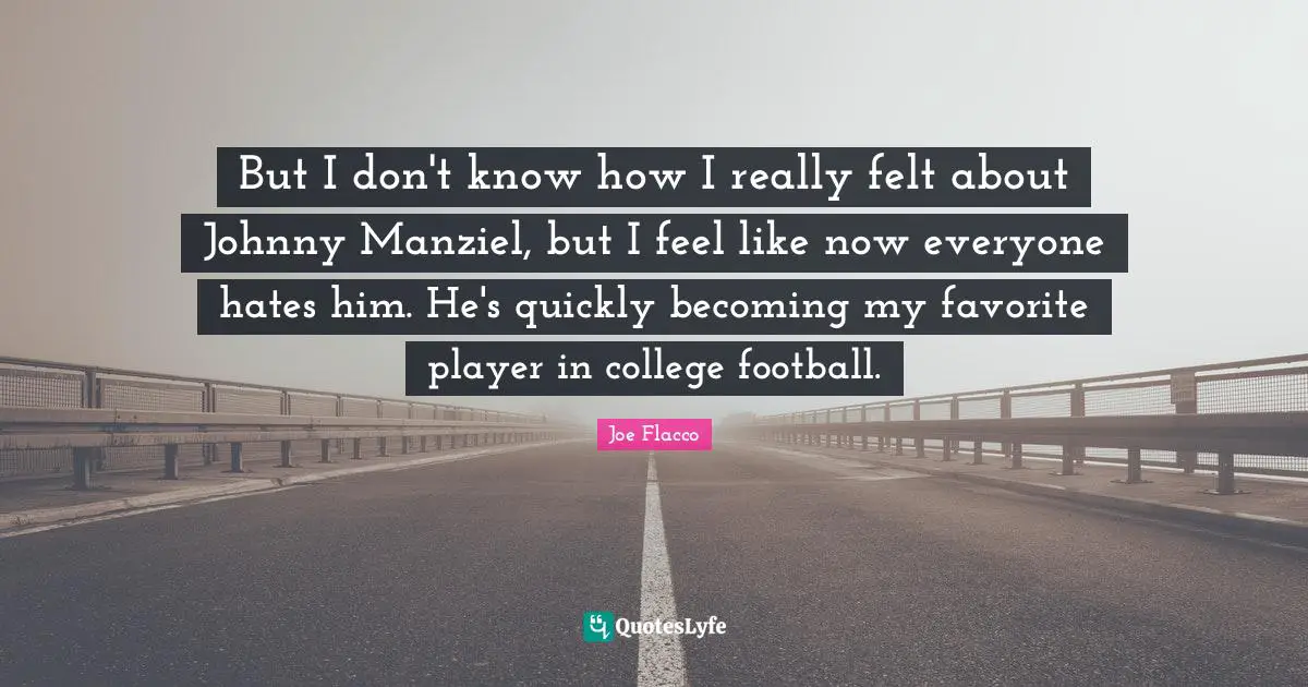 But I don't know how I really felt about Johnny Manziel, but I feel like now everyone hates him. He's quickly becoming my favorite player in college football.