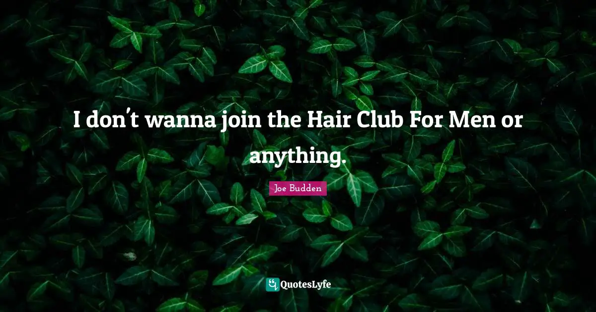 Joe Budden Quotes: "I don't wanna join the Hair Club For Men or anything."