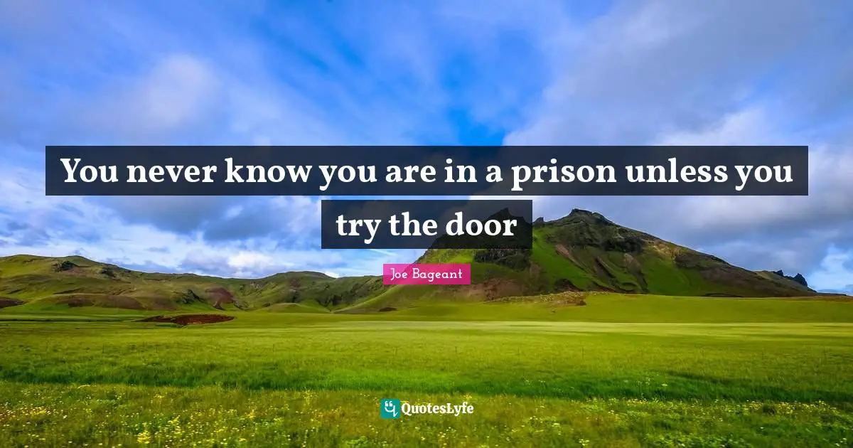 You never know you are in a prison unless you try the door
