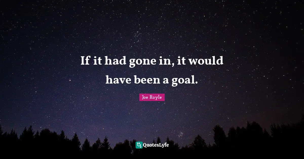 If it had gone in, it would have been a goal.