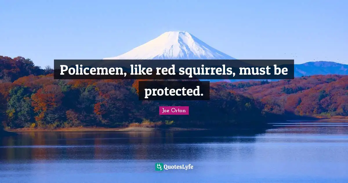 Policemen, like red squirrels, must be protected.