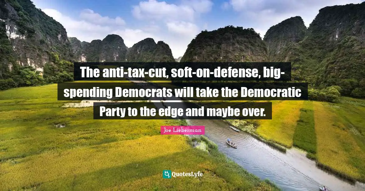 The anti-tax-cut, soft-on-defense, big-spending Democrats will take the Democratic Party to the edge and maybe over.