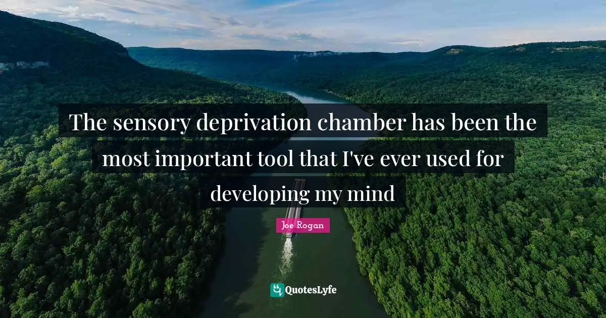 Joe Rogan Quotes: "The sensory deprivation chamber has been the most important tool that I've ever used for developing my mind"