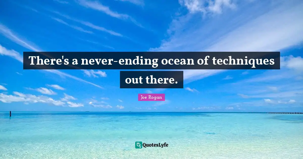 Joe Rogan Quotes: "There's a never-ending ocean of techniques out there."