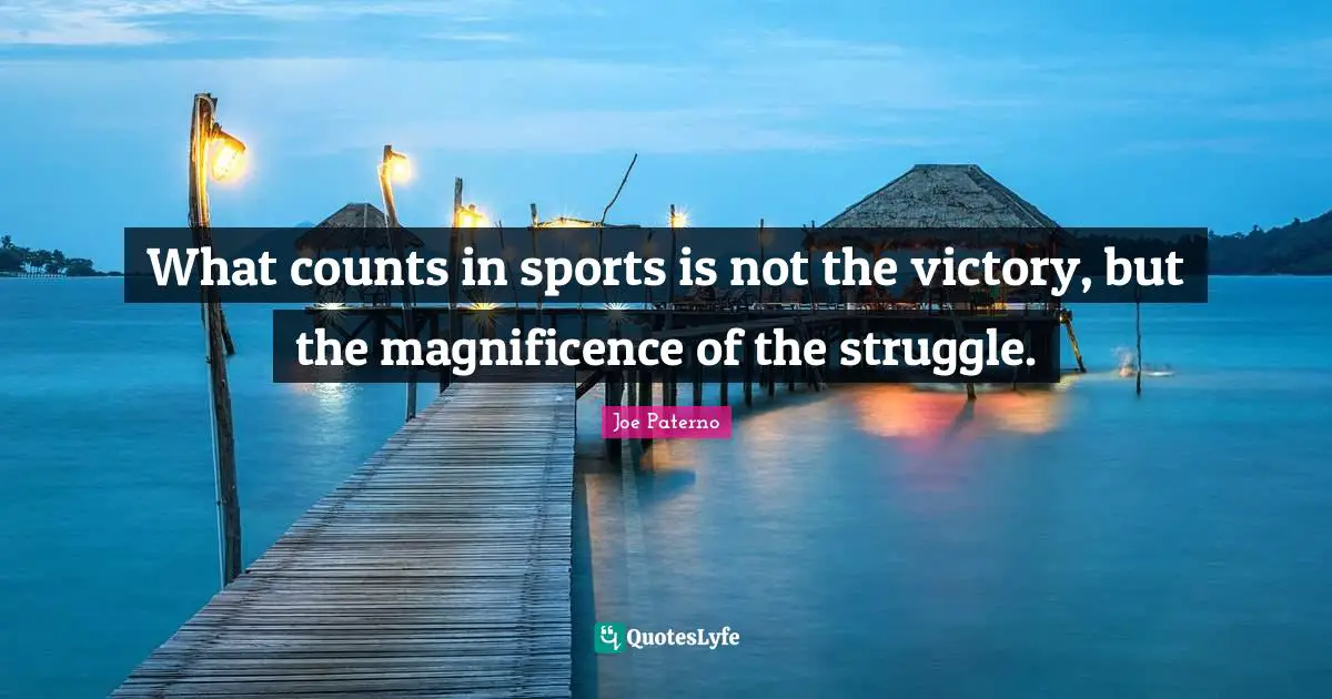 Hockey Quotes: "What counts in sports is not the victory, but the magnificence of the struggle."