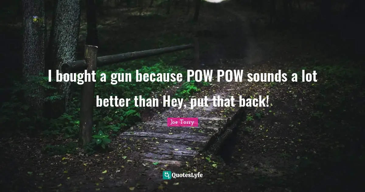 I bought a gun because POW POW sounds a lot better than Hey, put that back!