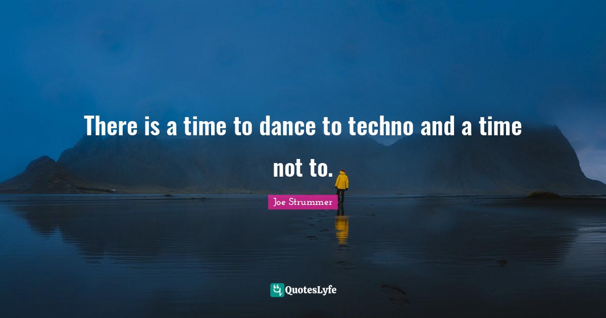 There is a time to dance to techno and a time not to.
