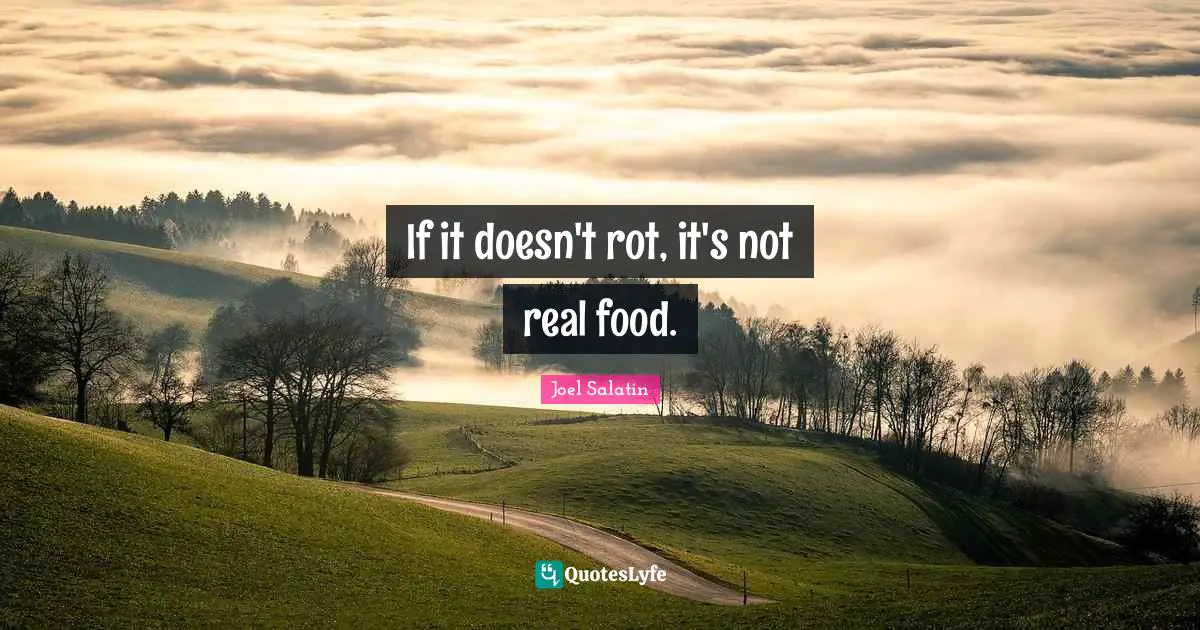 If it doesn't rot, it's not real food.