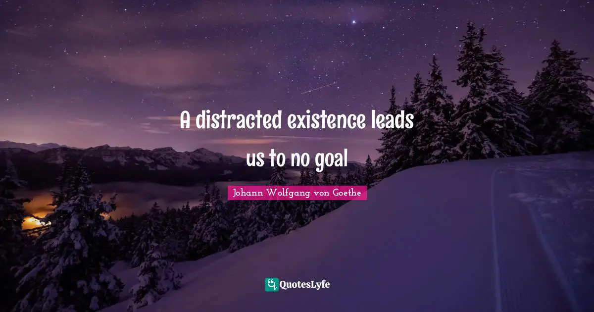 Distracted Quotes: "A distracted existence leads us to no goal"