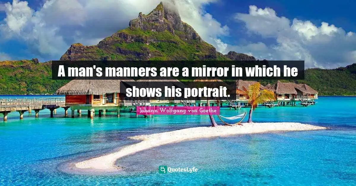 A man's manners are a mirror in which he shows his portrait.