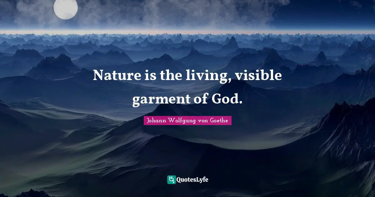 Nature is the living, visible garment of God.