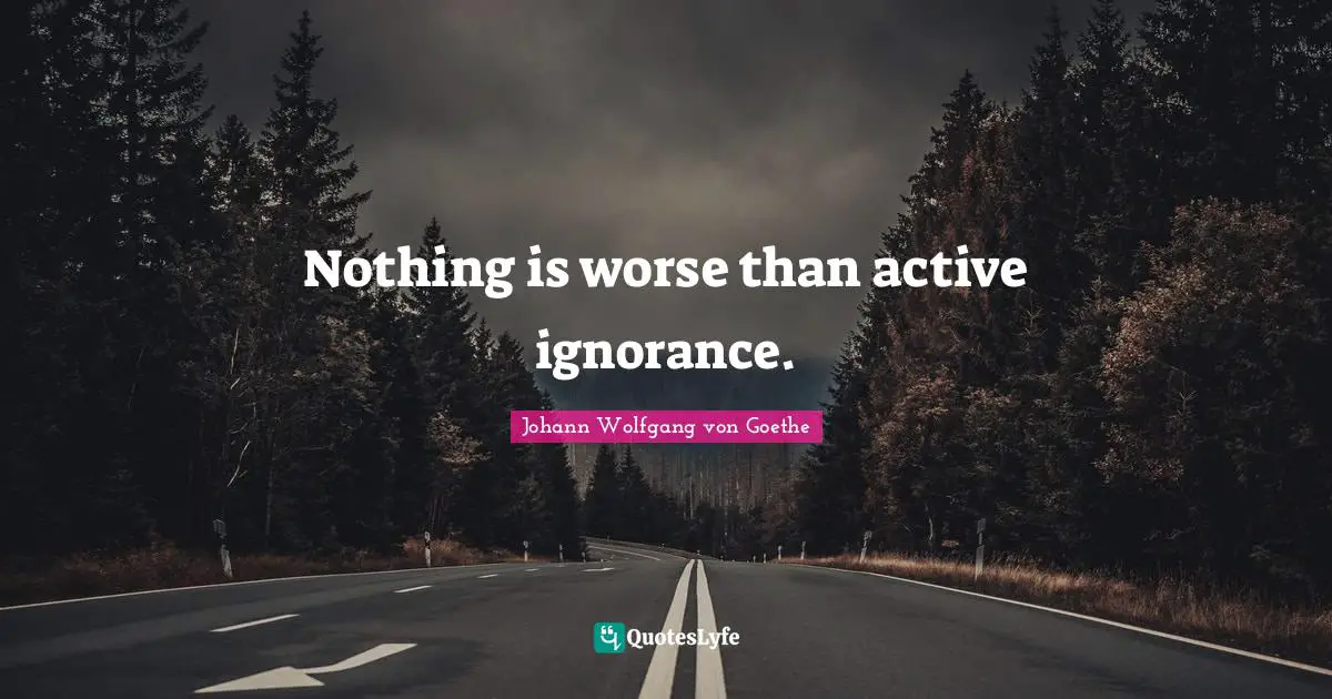 Nothing is worse than active ignorance.