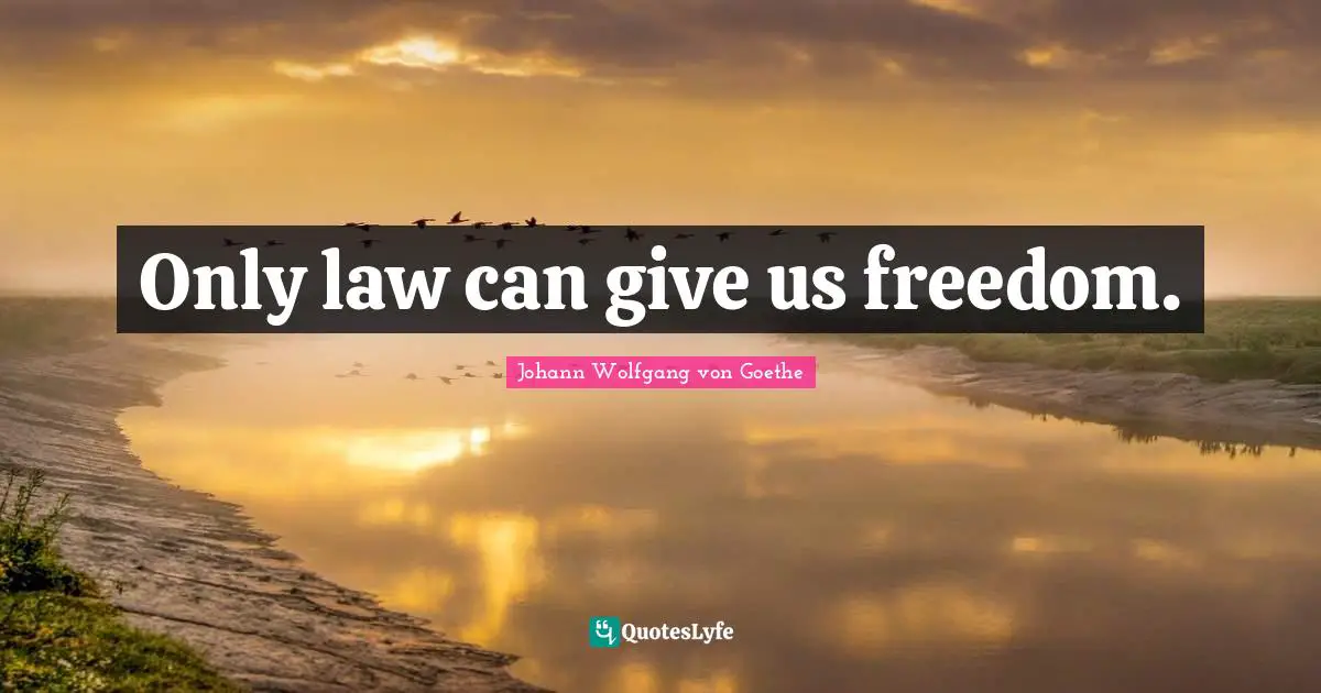 Only law can give us freedom.