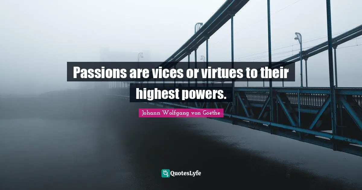 Passions are vices or virtues to their highest powers.