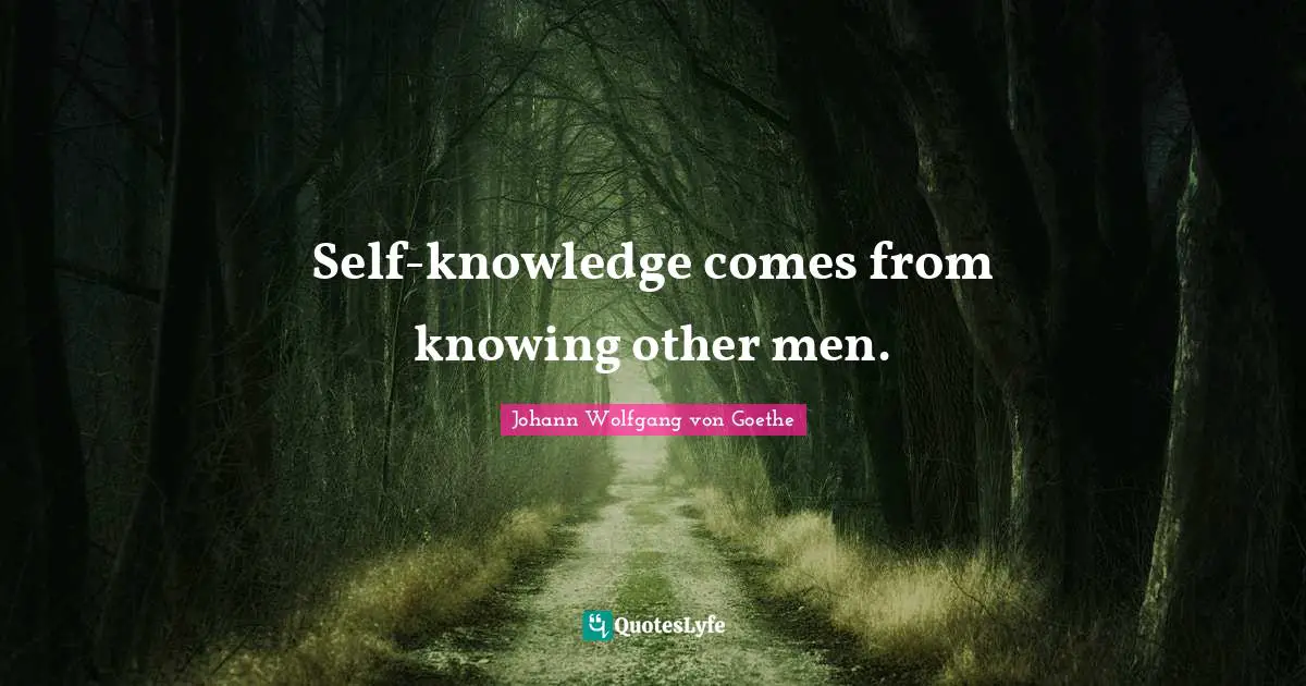 Self-knowledge comes from knowing other men.