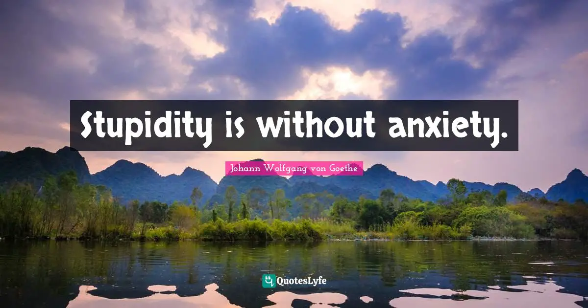 Stupidity is without anxiety.