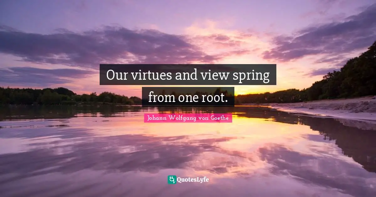 Our virtues and view spring from one root.