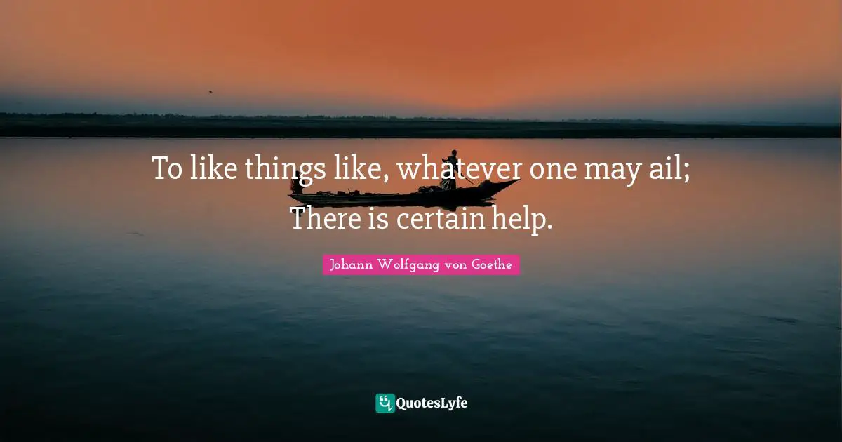 To like things like, whatever one may ail; There is certain help.