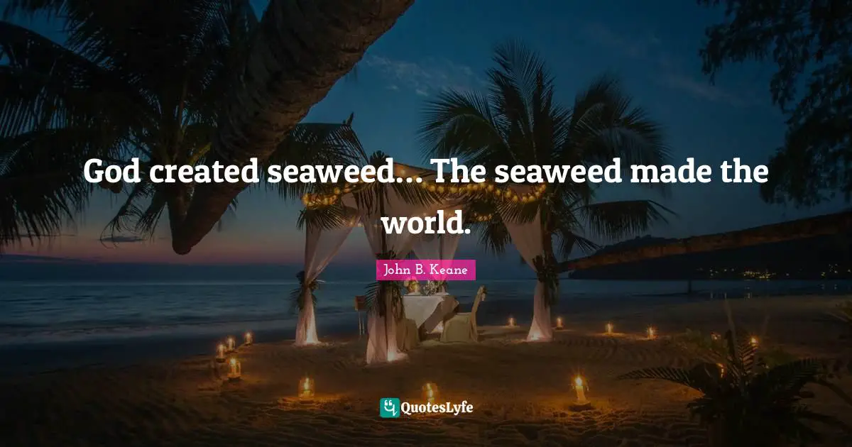 God created seaweed… The seaweed made the world.