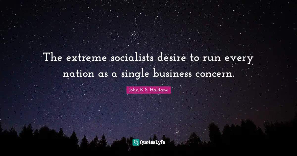 The extreme socialists desire to run every nation as a single business concern.