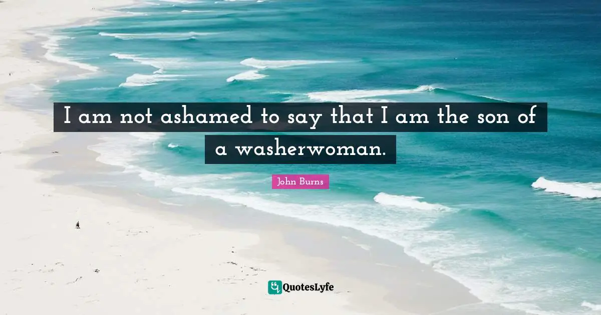 I am not ashamed to say that I am the son of a washerwoman.