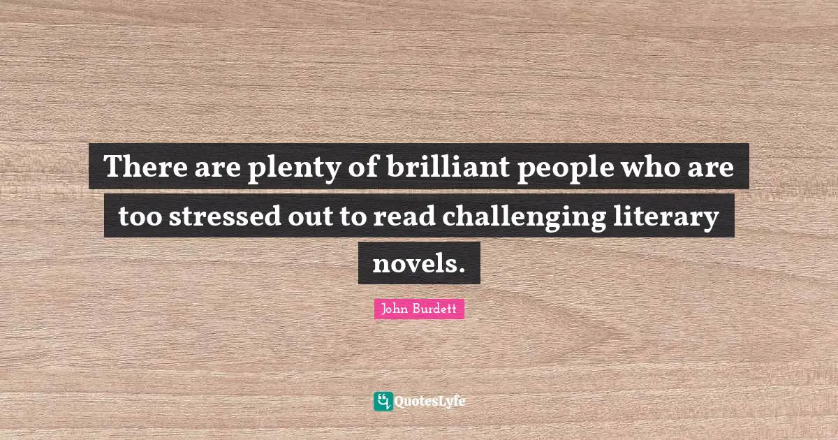 There are plenty of brilliant people who are too stressed out to read challenging literary novels.