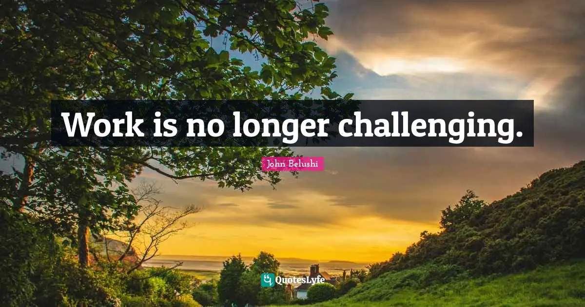 Work is no longer challenging.