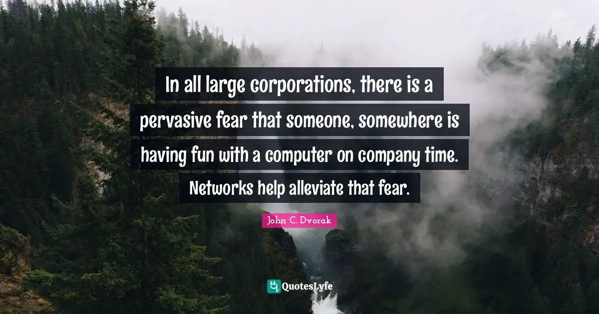 In all large corporations, there is a pervasive fear that someone, somewhere is having fun with a computer on company time. Networks help alleviate that fear.