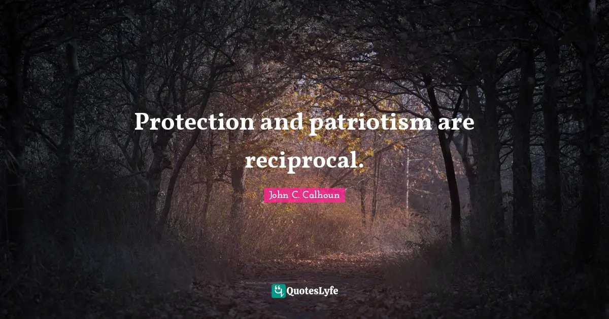 John C. Calhoun Quotes: "Protection and patriotism are reciprocal."
