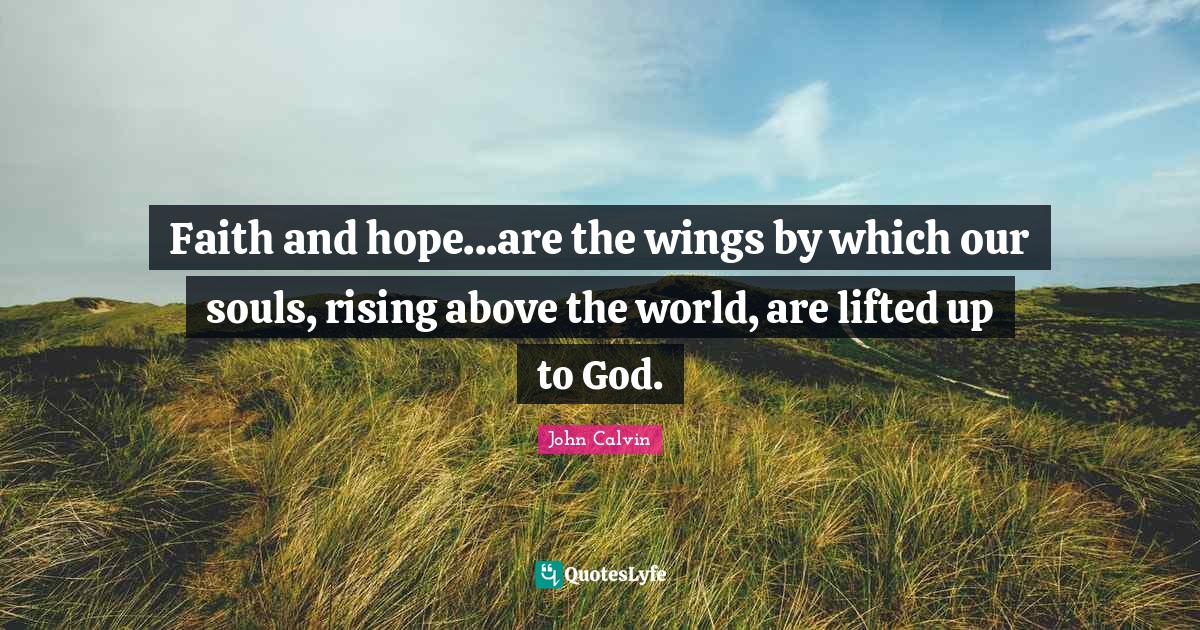 Faith and hope...are the wings by which our souls, rising above the wo
