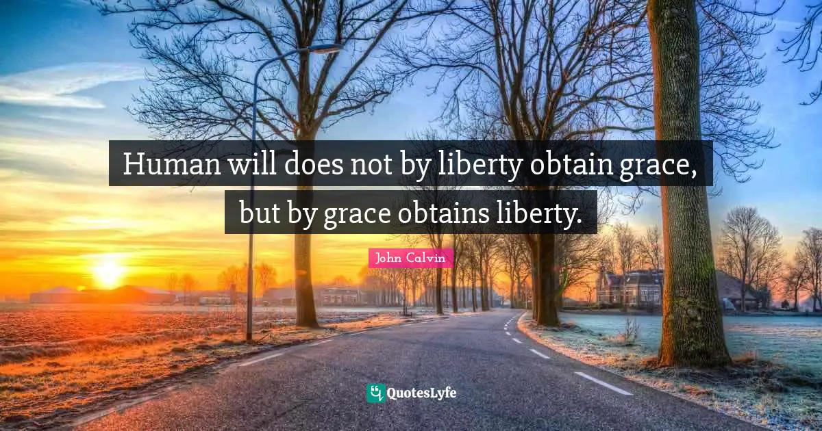 John Calvin Quotes: "Human will does not by liberty obtain grace, but by grace obtains liberty."